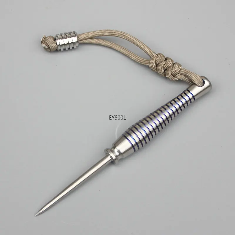 TC4 Titanium Multi-Functional Tea Needle Awl Hidden 2-in-1 Tool, Heat Treated Color, Portable Detachable EDC