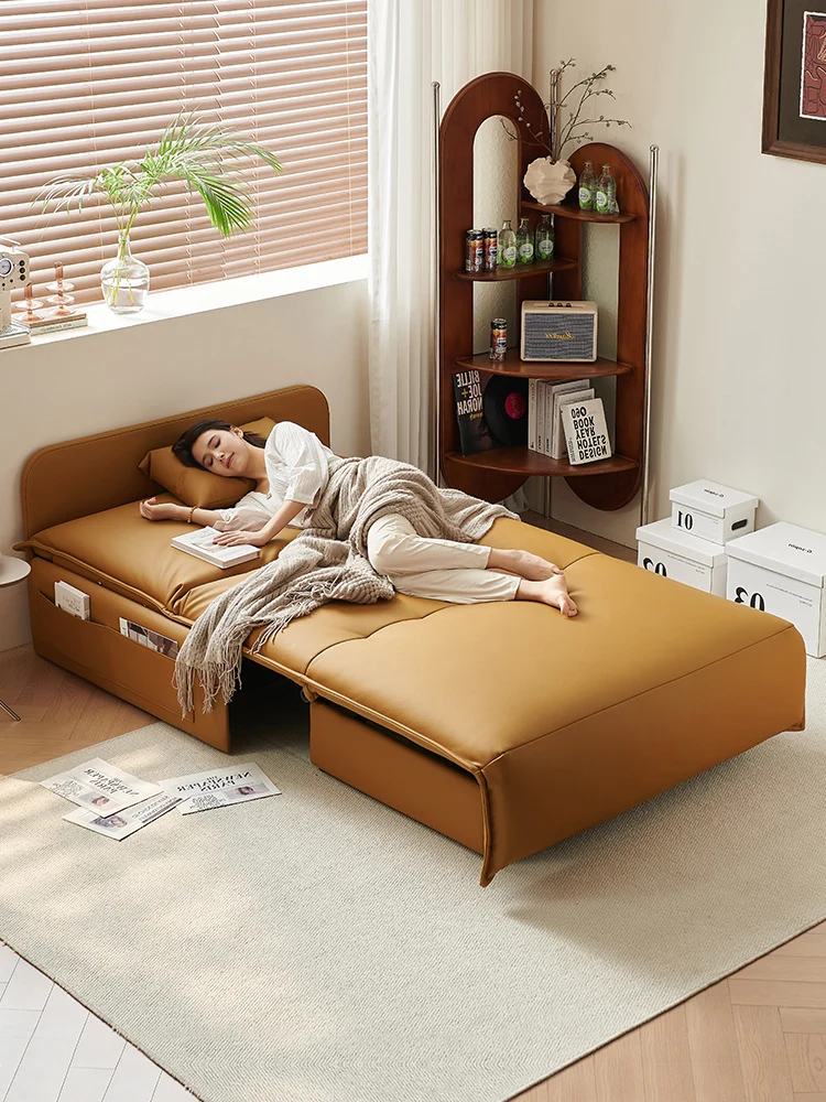 

Customizable Electric Sofa Dual-Purpose Foldable Study Bedroom Push-pull Retractable Storage Light Luxury Modern Single