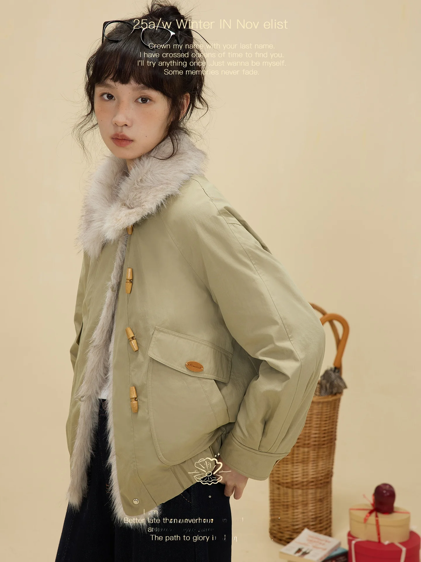 

Nov Et Retro Faionable Collar Cotton Jaet oulder Insertion Button up Casual Long Sve Coat Pure Color Loose Fit
