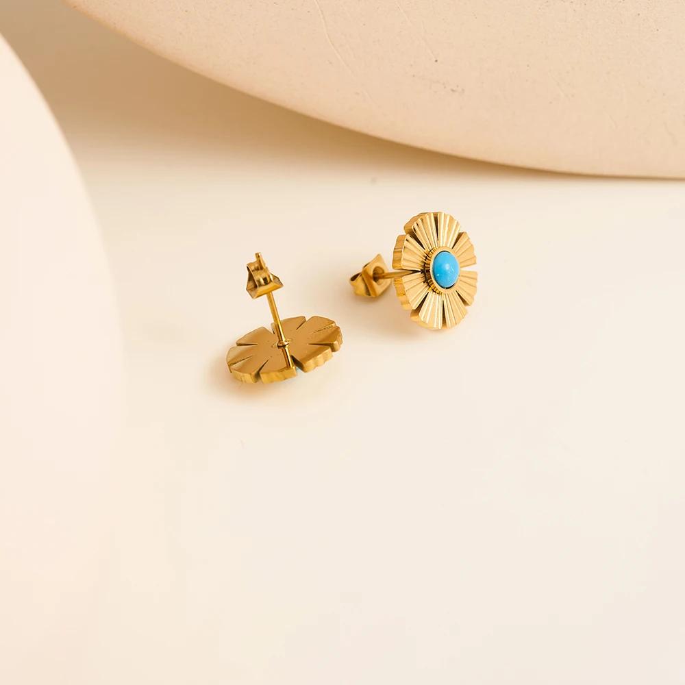 

ENFASHION Aretes De Mujer Chrysanthemum Stud Earrings For Women 18K Plated Gold Fashion Jewelry Cute Simple Gift Party E221433
