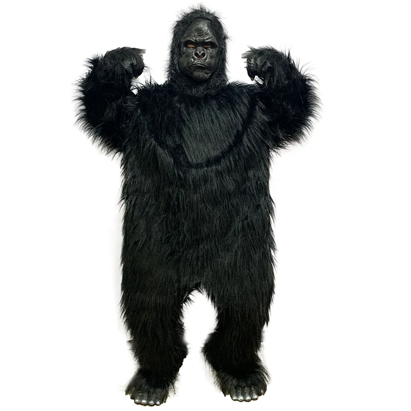 Adult King Kong Cosplay Costume Gorilla Mascot Plush Cartoon Doll Clothing Animal Carnival Party Advertising Performance Outfit