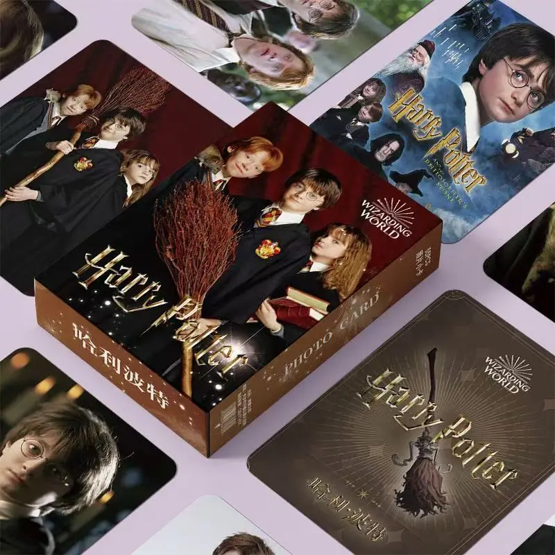 Harry Potter Laser AR Mini Cards, 55 Pieces, Double-Sided Printing, Self-Printed Rounded 3-Inch Photo Cards, Cute, Decoration view 2