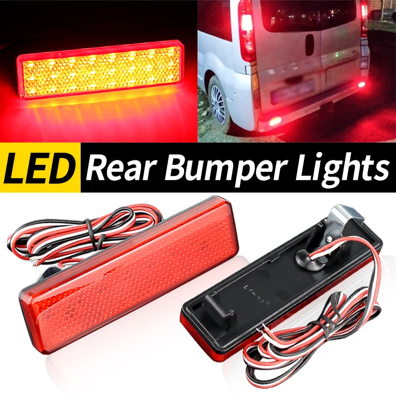 2X Red Light Car LED Rear Bumper Reflector Light for Renault Trafic Master Primastar Opel Tail Lamp Driving Brake Light 9160858