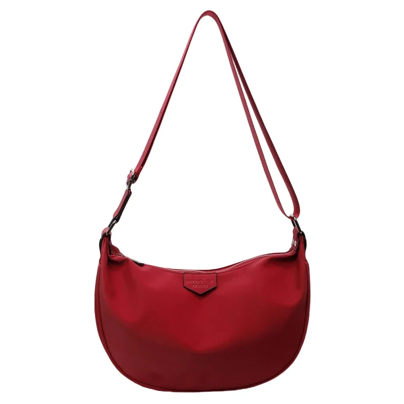 

2025 High Quality Large Capacity Unique Design Crossbody Bags Hot Sale Nylon Solid Color Zipper Shoulder Bags for Women