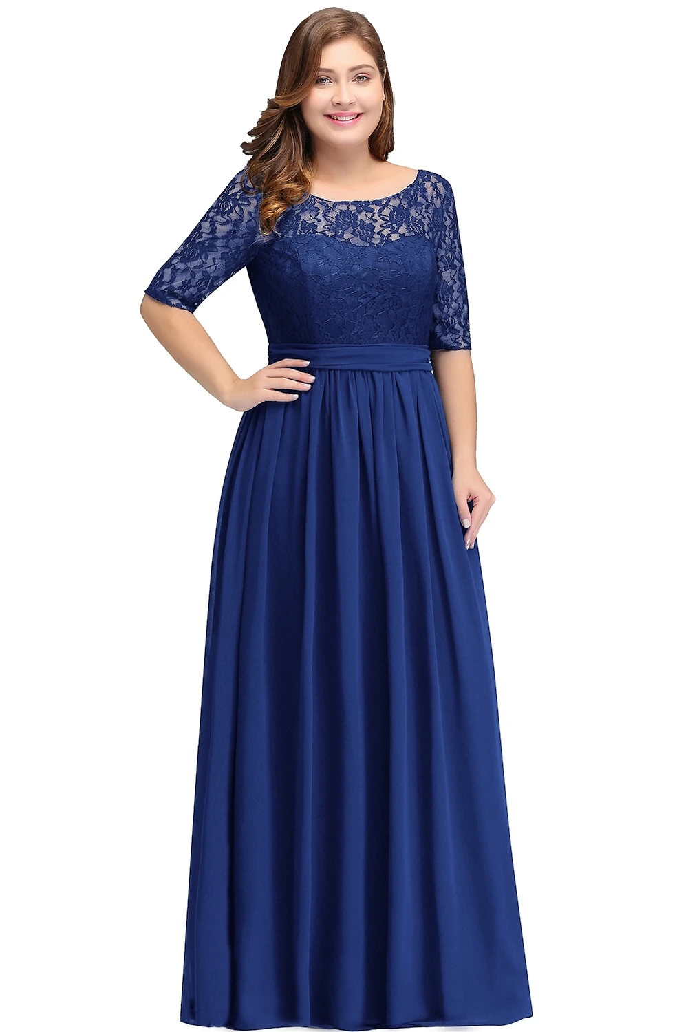 

BABYONLINE Elegant Navy Blue Bridesmaid Dresses 2025 Women Lace Wedding Party Guest Dress Chiffon Long Formal Prom Evening Gowns