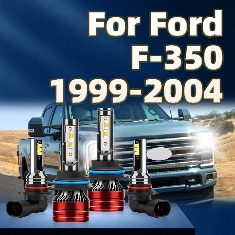 2/4Pcs LED Headlight 180W 6000K White Super Bright 9007 Bulbs 9145 Fog Lamp For Ford F-350 1999 2000 2001 2002 2003 2004