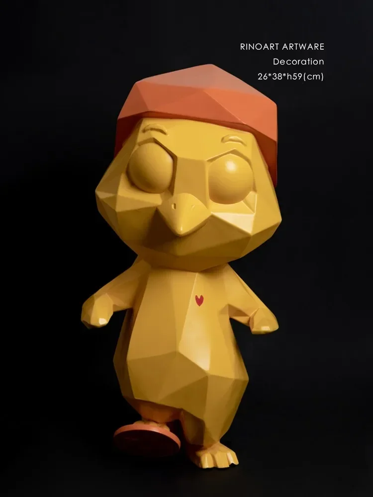 幸運の鶏 黄色の彫刻 入口飾り 幸運の置物 アート