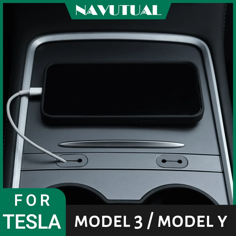 

Hub for Tesla Model Y Model 3 Charging Data Cable Hole Hub Storage Central Control Threading Box