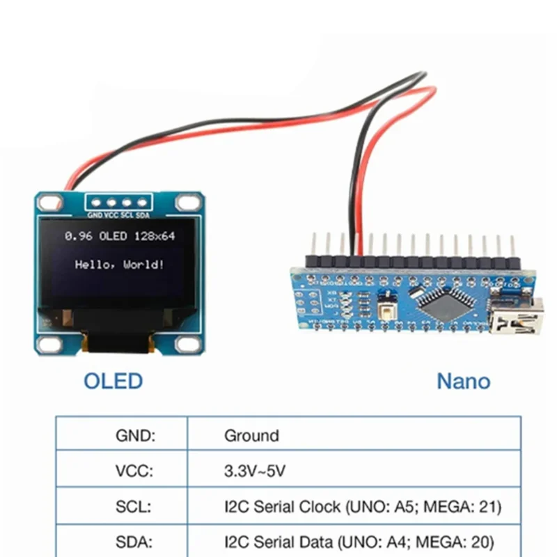 Placa de tela LCD para Arduino, Módulo de exibição OLED, Serial IIC, Branco, Original, 0.96 