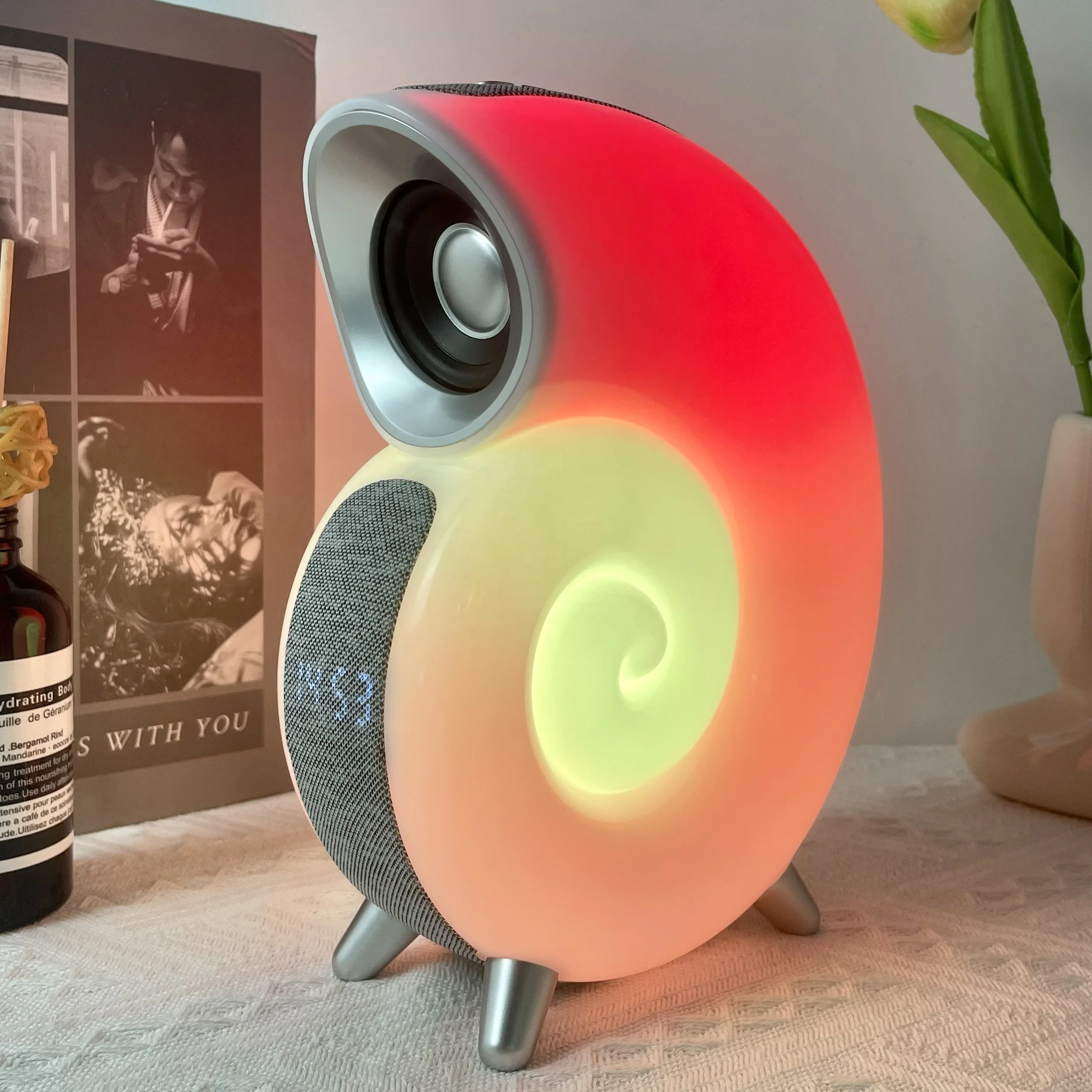 App Control Colorful Conch Music Lamp RGB Bluetooth Speaker Wake up Light Bedside Night Lights