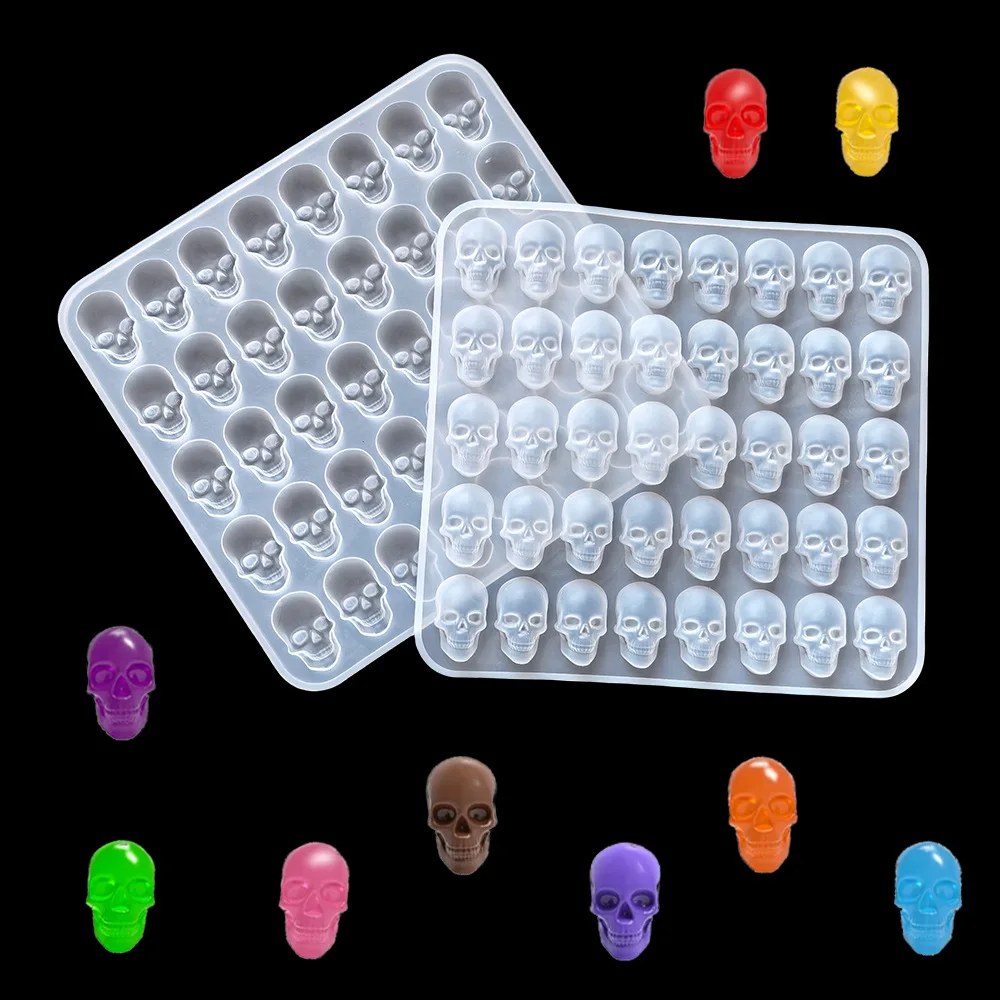 40 Holes Skull Ice Cube Silicone Mold Halloween Creative Decoration Reusable Bar Party Ice Making DIY Candy Chocolate Baking