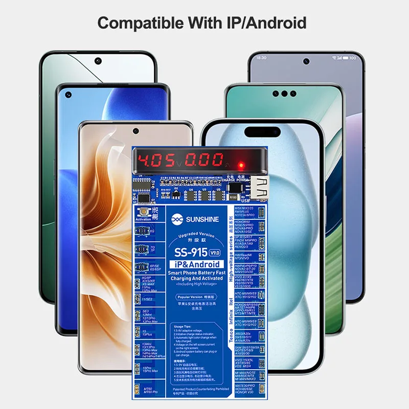 Imagem -02 - Placa de Ativação de Bateria Universal para Iphone 6g15pro Max Android Teste de Carregamento Rápido Painel Ativo