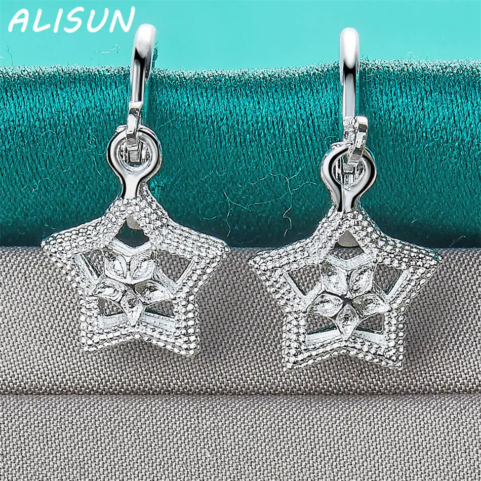 ALISUN 925 فضة الزركون ستار أقراط إسقاط أقراط سحر الاتجاه هدايا عيد ميلاد موضة حفلة غرامة مجوهرات #6