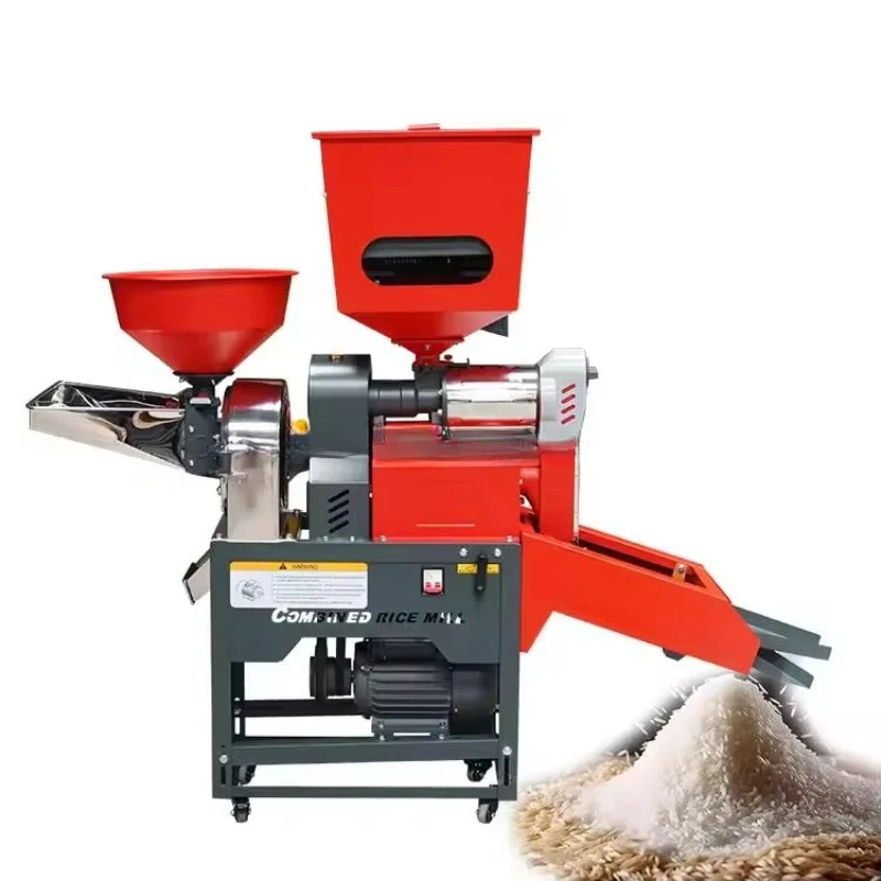 Farm machine 4 in 1 multifunctional rice mill moulin mil mais riz Rice milling machinery with vibrating screens