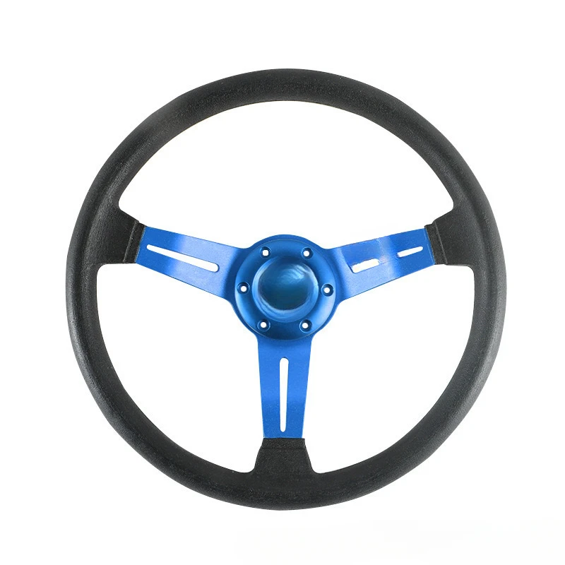 For Universal 14 Inch 340MM Shallow Dish PU Racing Steering Wheel Modified Car Steering Wheel With Steering Wheel Horn Cover