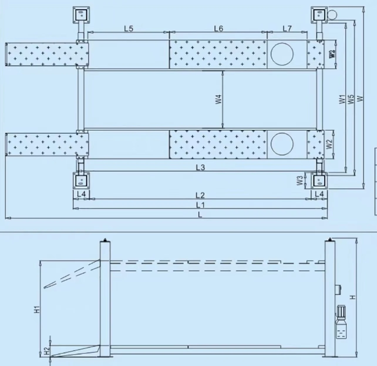 4000kg Four Post Car Lift Wheel Alignment Car Lift with Hydraulic System view 4