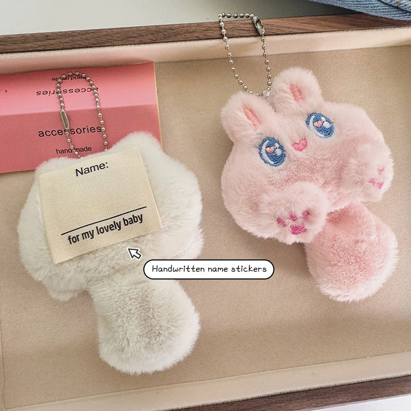 Dessin animé mignon chat en peluche poupée porte-clés moelleux doux en peluche sac à dos sac pendentif porte-clés cadeau pour enfants petite amie