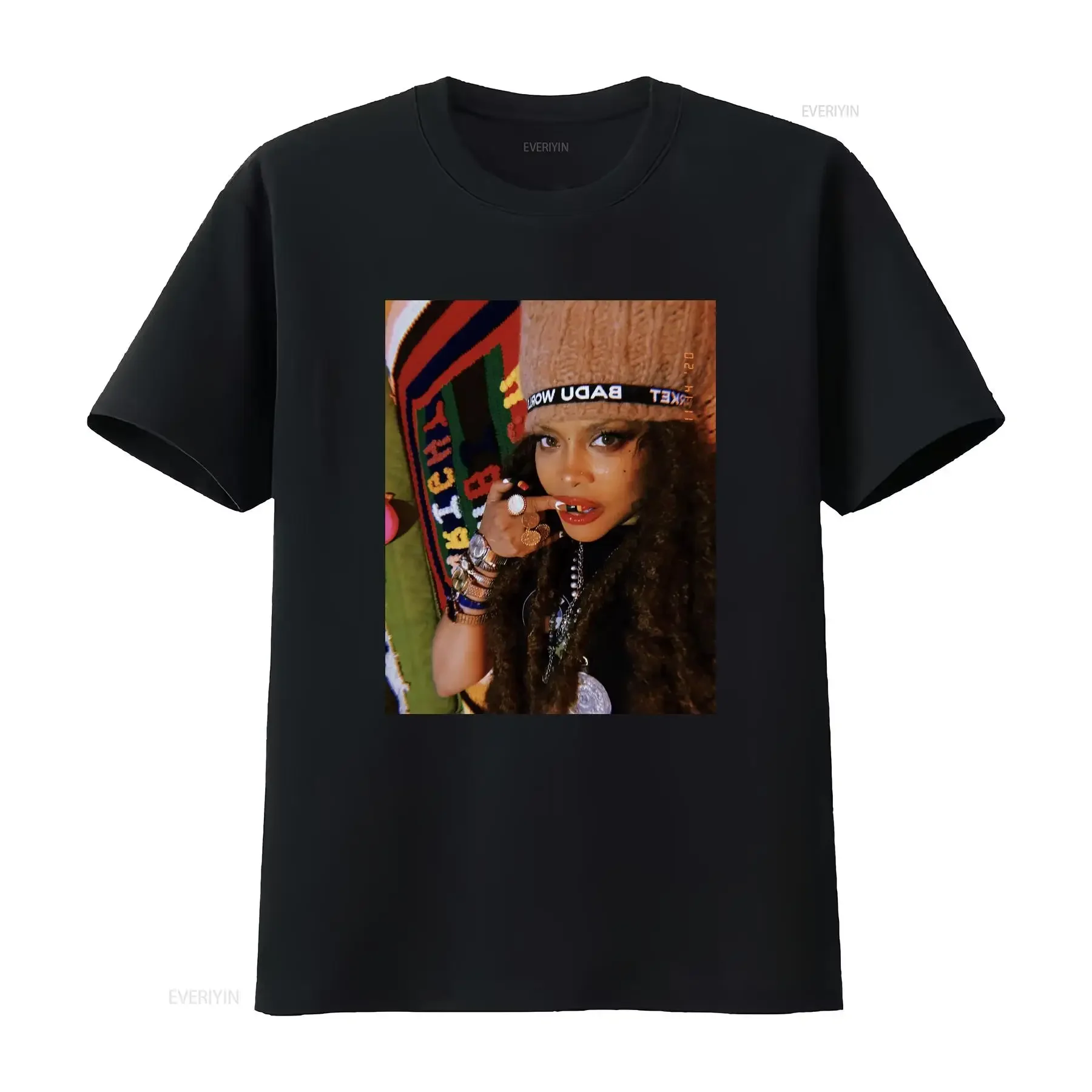 

Новинка 2023, многоцветная футболка Erykah Badu, винтажная стираная футболка с рисунком, мягкая мужская повседневная удобная стильная универсальная футболка