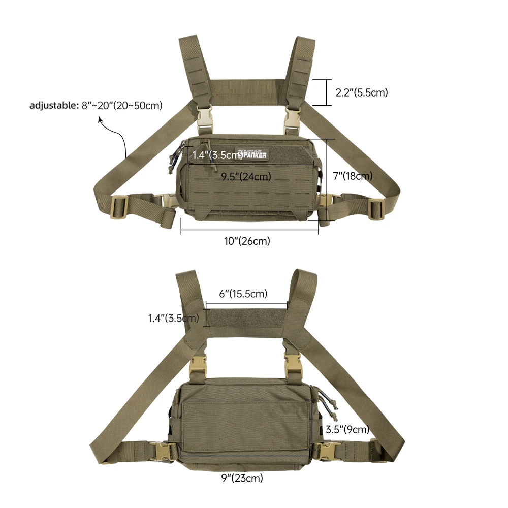 Taktische Brust Taschen Jagd Weste Outdoor Camping Schulter Rucksack Männer Motorrad Tasche Radfahren Klettern Bauch Fanny Pack Fahrrad – Detail 1