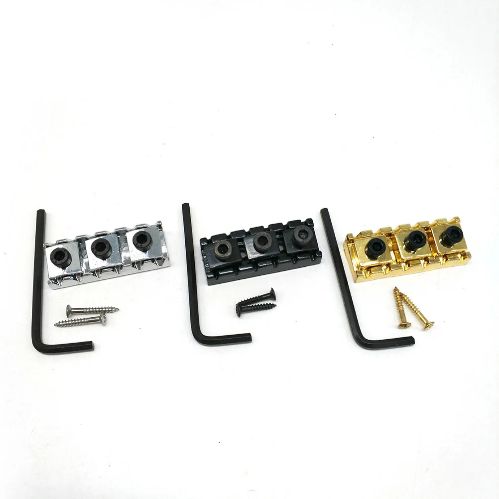 

Electric Guitar Double Lock System Bridge Locking Nut String Lock With Wrench Screws Height Adjustable Durable Stable