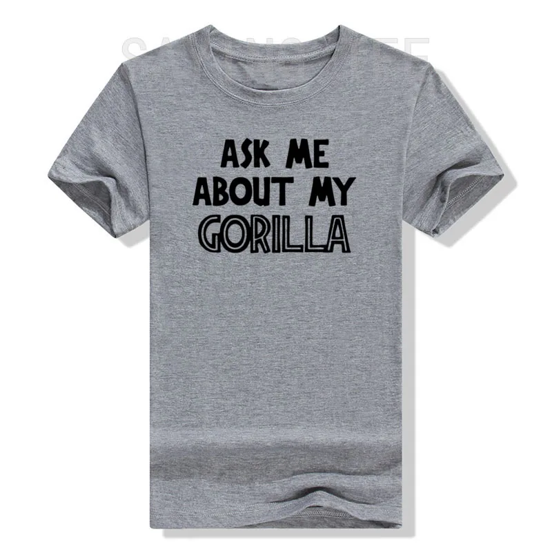 Fragen Sie mich nach meinem Gorilla-T-Shirt für Männer und Jungen, lustiges Retro-Dschungel-Affen-Loose-Top, Persönlichkeits-T-Shirt aus weicher Baumwolle, originelles Geschenk – Detail 9