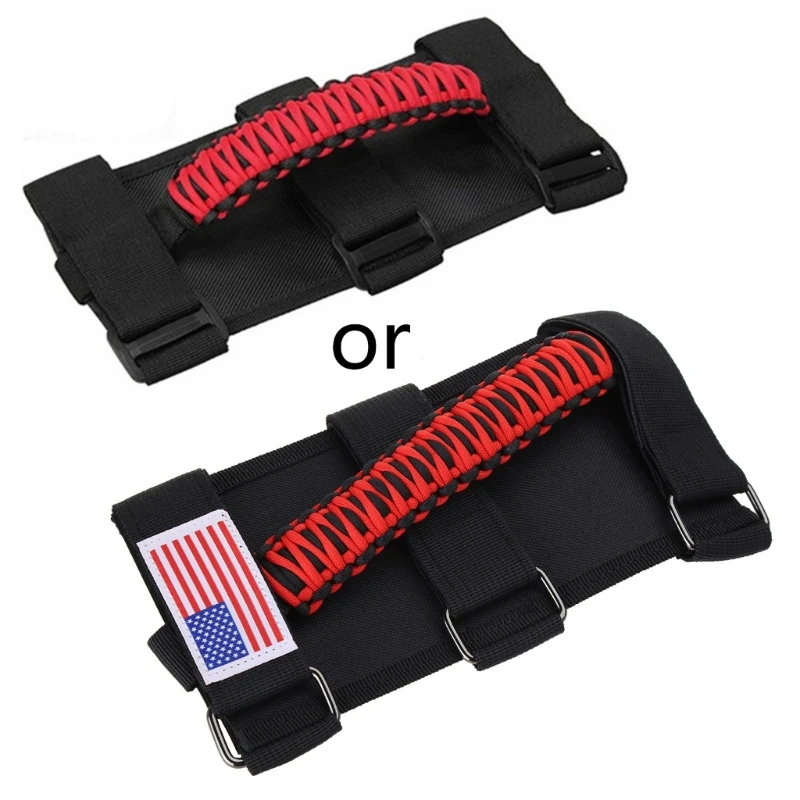 for Jeep-Wrangler Roll Bar Grab Handles Grip Inner Car Roof Trolley Handle Straps Comfortable Accessories