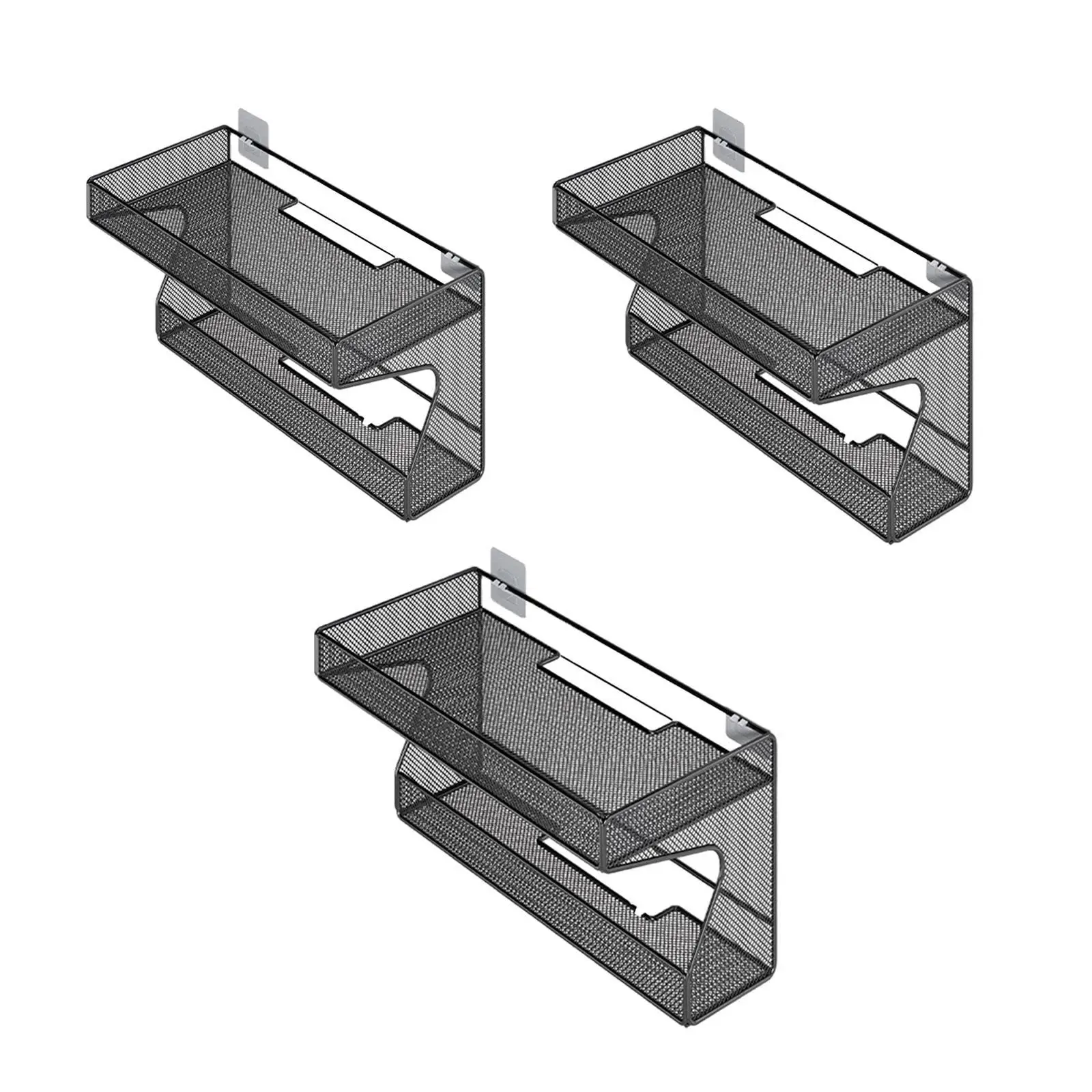 Wall Mounted Router Shelf Router Rack 2 Layers Iron Holder Bracket Basket for Remote Controls Games Consoles Cable Boxes