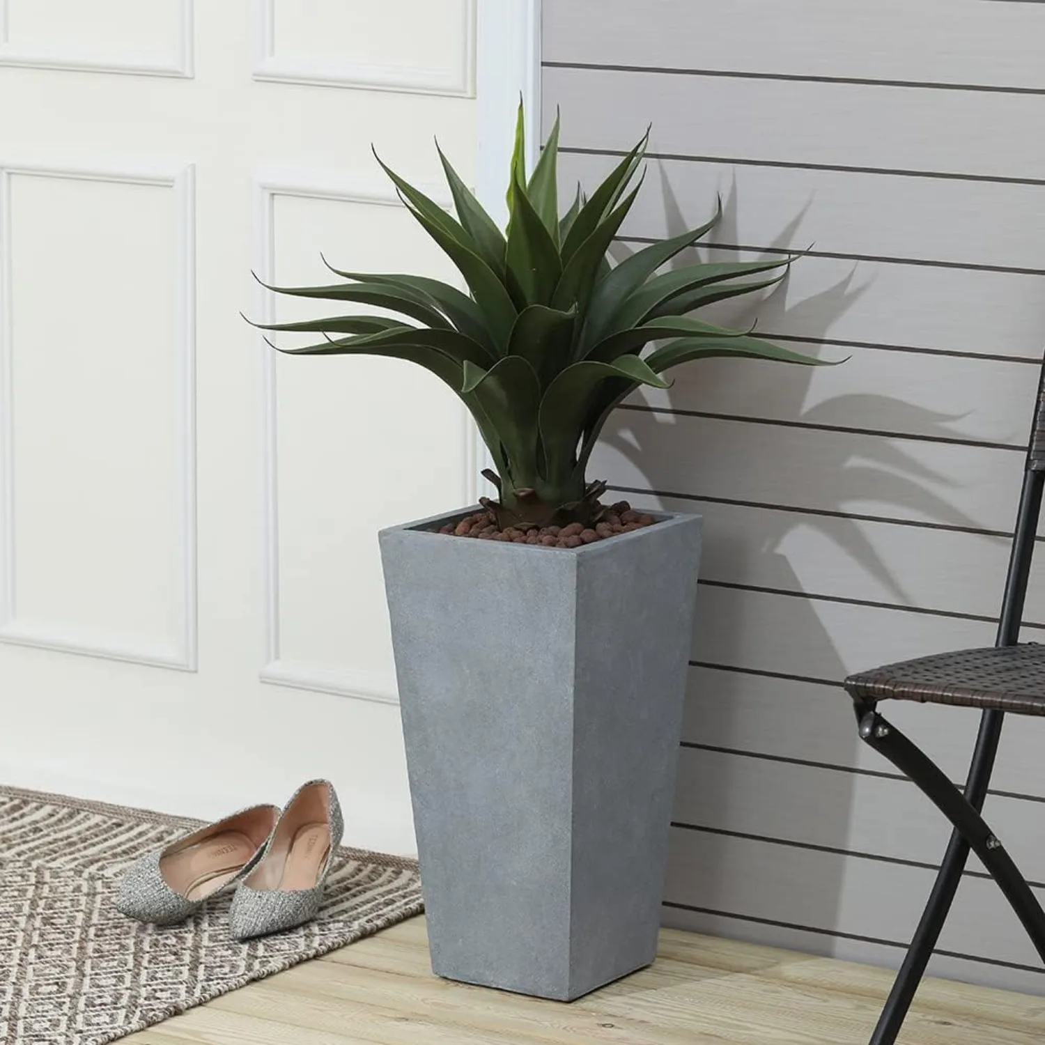 Stone Plant Pots,Large Planters for Indoor Outdoor Plants,24