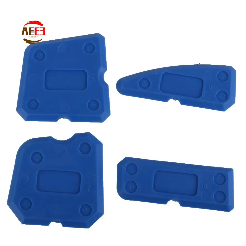 AEE3-4 Pcs Silicone Sealant Spreader Profile Applicator Tile Grout Tool Home Help