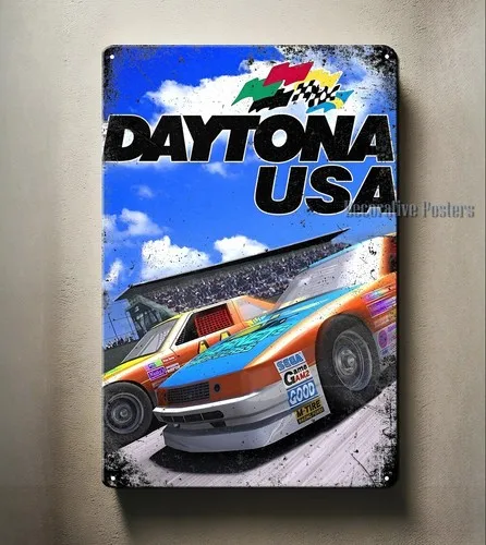 Daytona USA Retro-Videospiel-Metallposter – Sammelbares Blechschild (in Englisch)