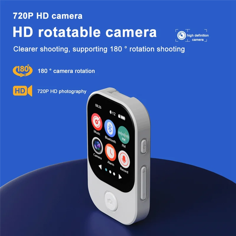 JABS-Upgrade 2,4-дюймовый Mp3-плеер с сенсорным экраном и MP3-плеер BT 5.4 со встроенным HD-динамиком FM-радио и записью голоса