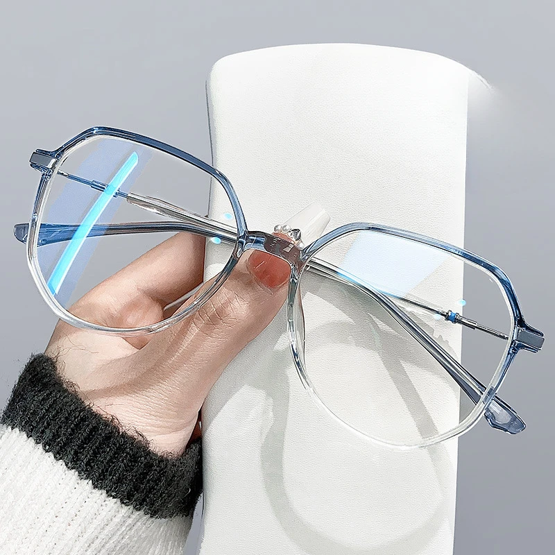 Blue Light and Radiation Resistant Flat Glasses Large Frame Ultra Light Eye Protection Computer Glasses