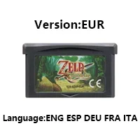 GBA Game Zeld Series 32 Bit Video Game Cartridge Console Card Minish Cap Four Swords Awakening DX for GBA/NDS