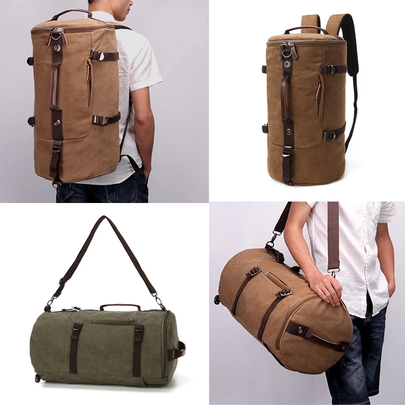 Large Sports Tactical Backpack Canvas Rucksack Women Gym Fitness Travel Luggage Handbag  Outdoor Shoulder Duffle Bag for Man