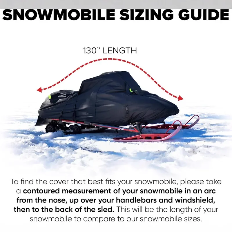 Cross-border, outdoor snow cover, waterproof and dustproof trailer-type sled cover, UV-protected winter motorcycle cover