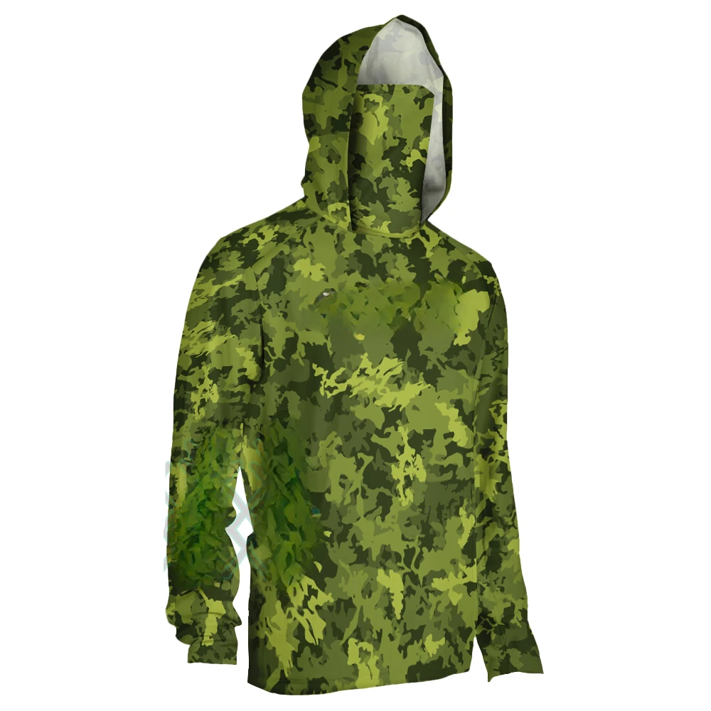 Fishing Shirt Summer Performance Fishing Clothing Men's Long Sleeve Uv Protection Mask Fishing Hooded Shirts Upf 50+ T-shirt view 4