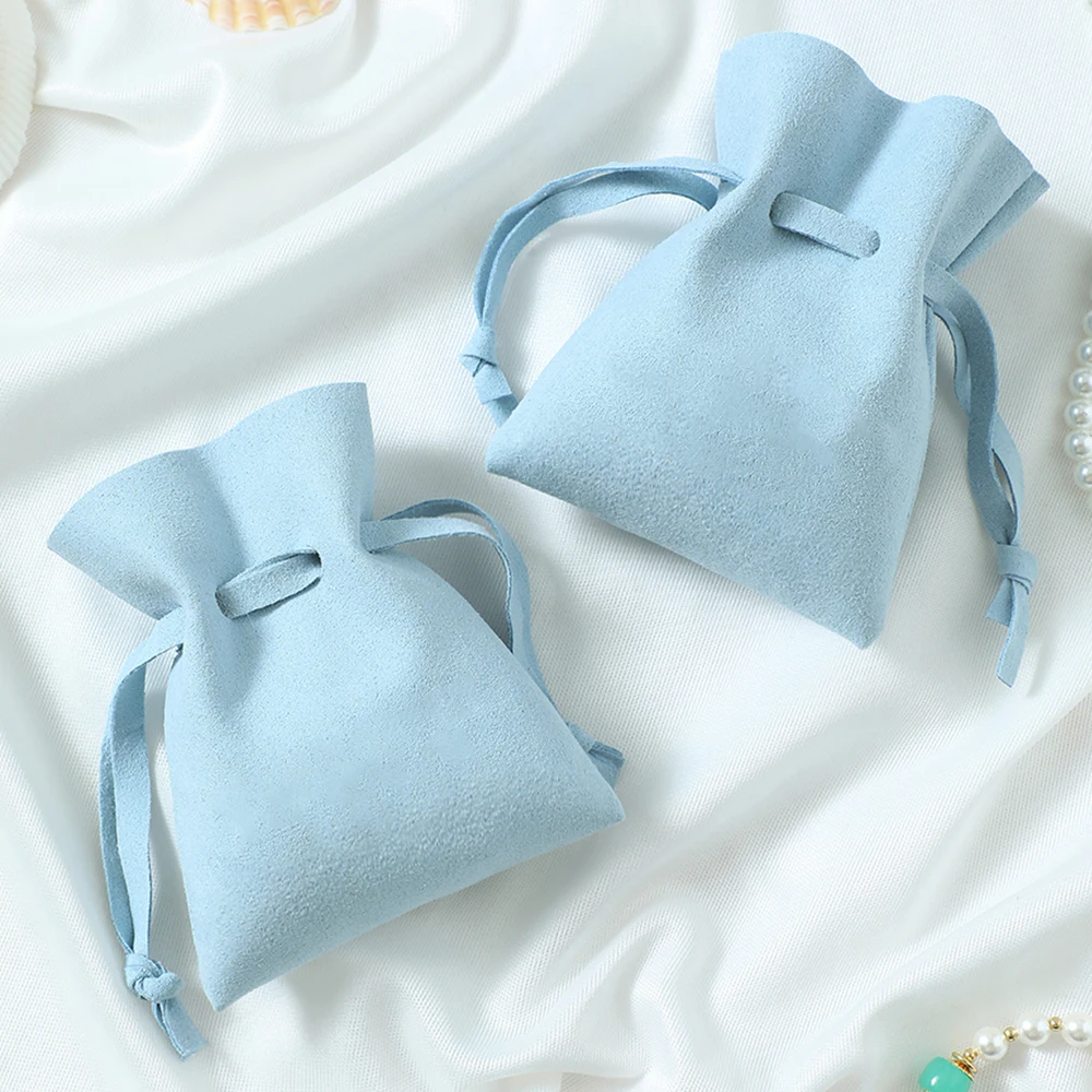 10pcs/lot Jewelry Packaging Pouches Organizer Wedding Christmas Party Candy Bag Present Suede Drawstring Gift Bag  Makeup Pouch