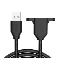 USB 2.0 A Male To A Female Extension Cable With Panel Mount, Fast Data Sync And Charge Drop Shipping