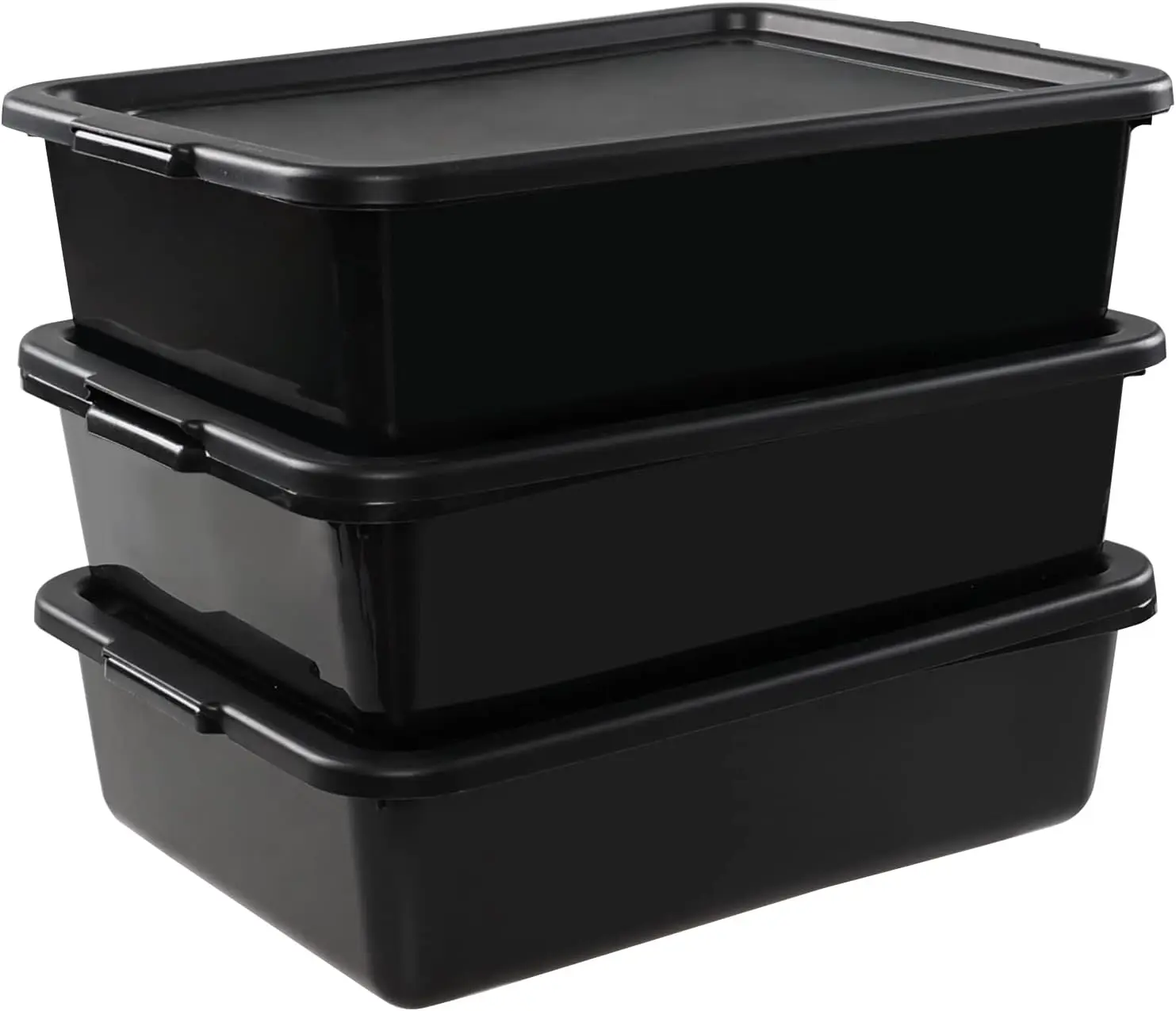 

Пластиковый коммерческий контейнер для блюд с крышкой, для ресторанов, глубина 4,7 дюйма, черный