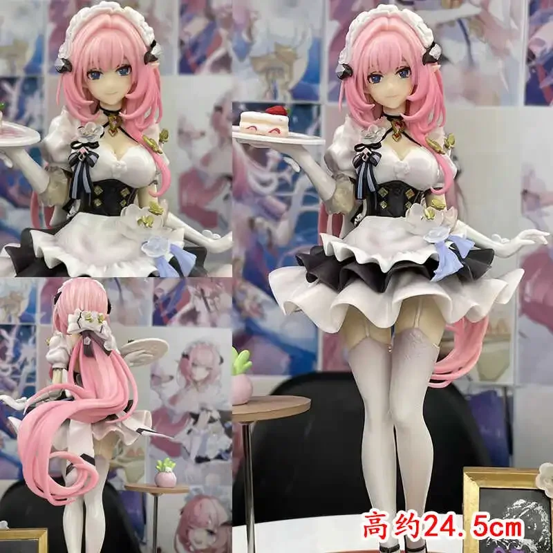 25cm Anime Honkai Impact 3rd Figure Elysia Miss Pink Action Figure Maid Girl Statue Pvc Collection Model Doll Children Toys Gift