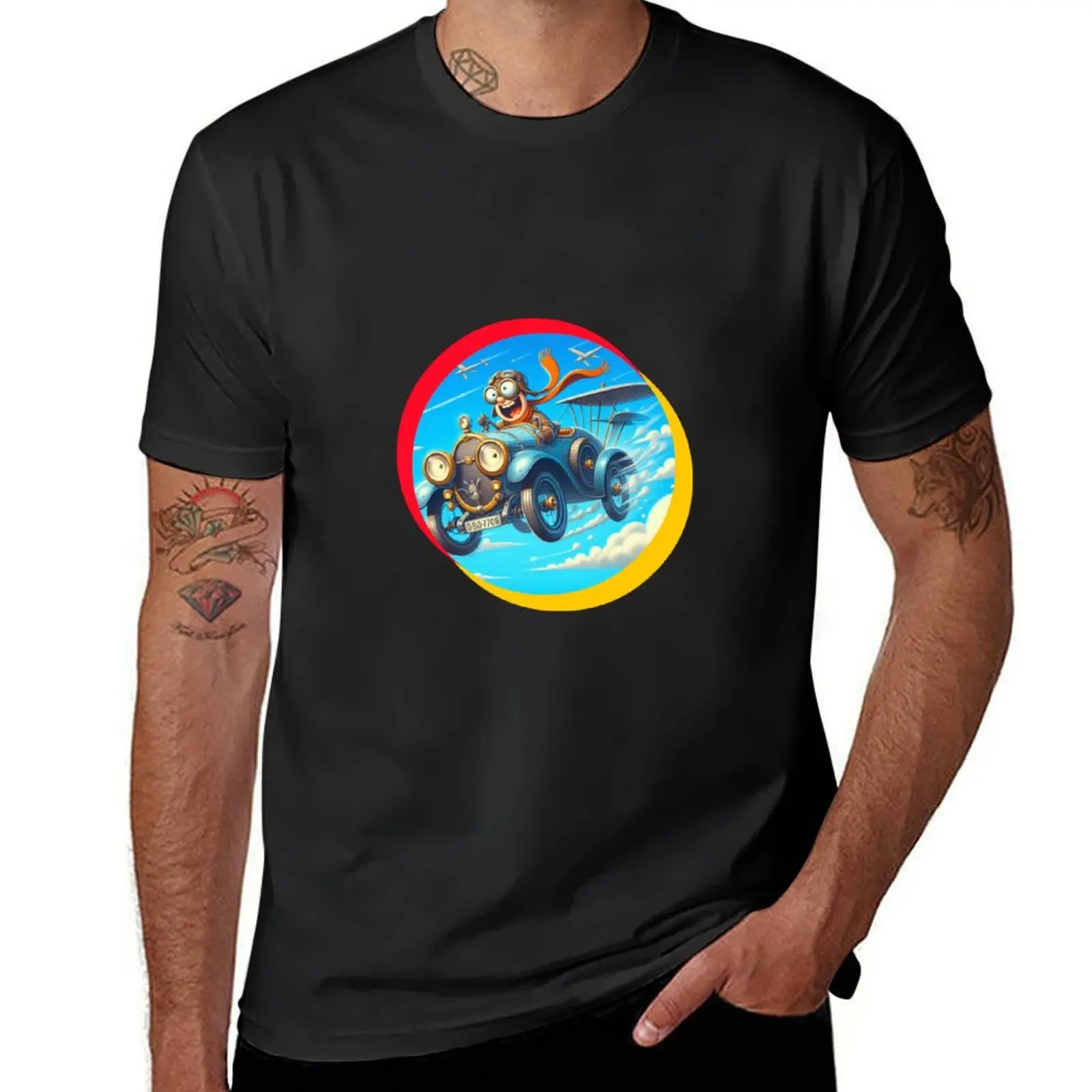 Colorful and Fast Sky Car 03 T-Shirt plus size tops Short sleeve tee mens graphic t-shirts funny