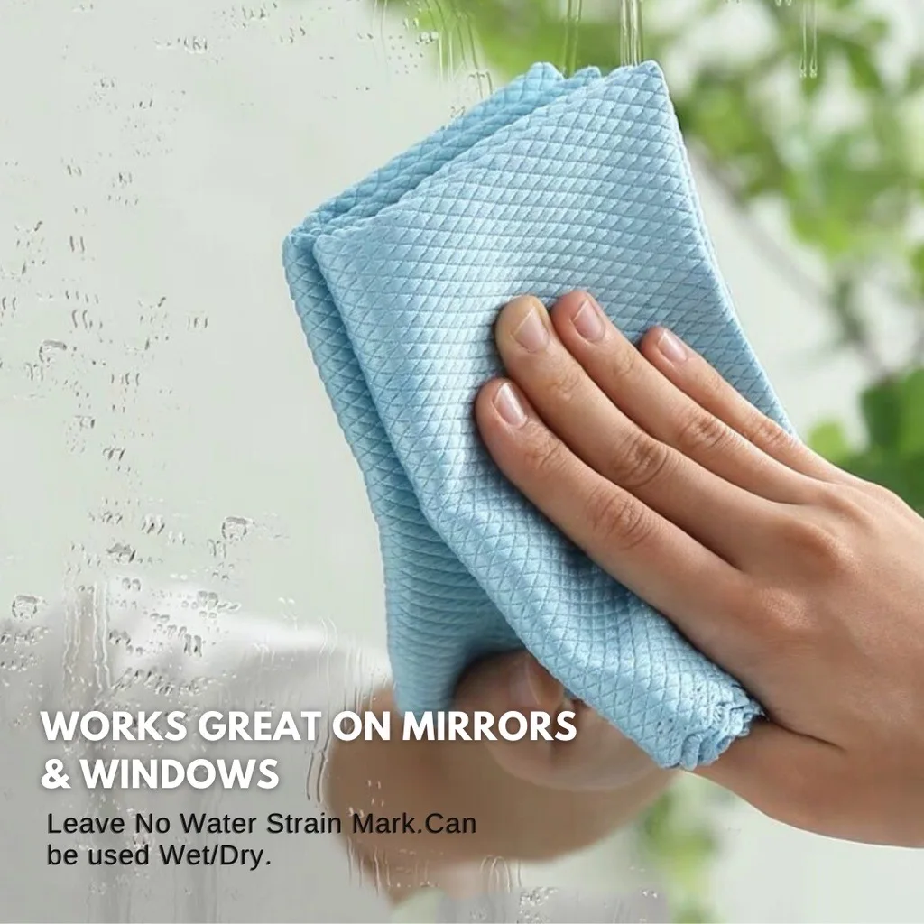 5pcs/10pcs fish scale rag magic rag absorbent dishcloth wipes dishes not easy to stain with oil kitchen glass wiping