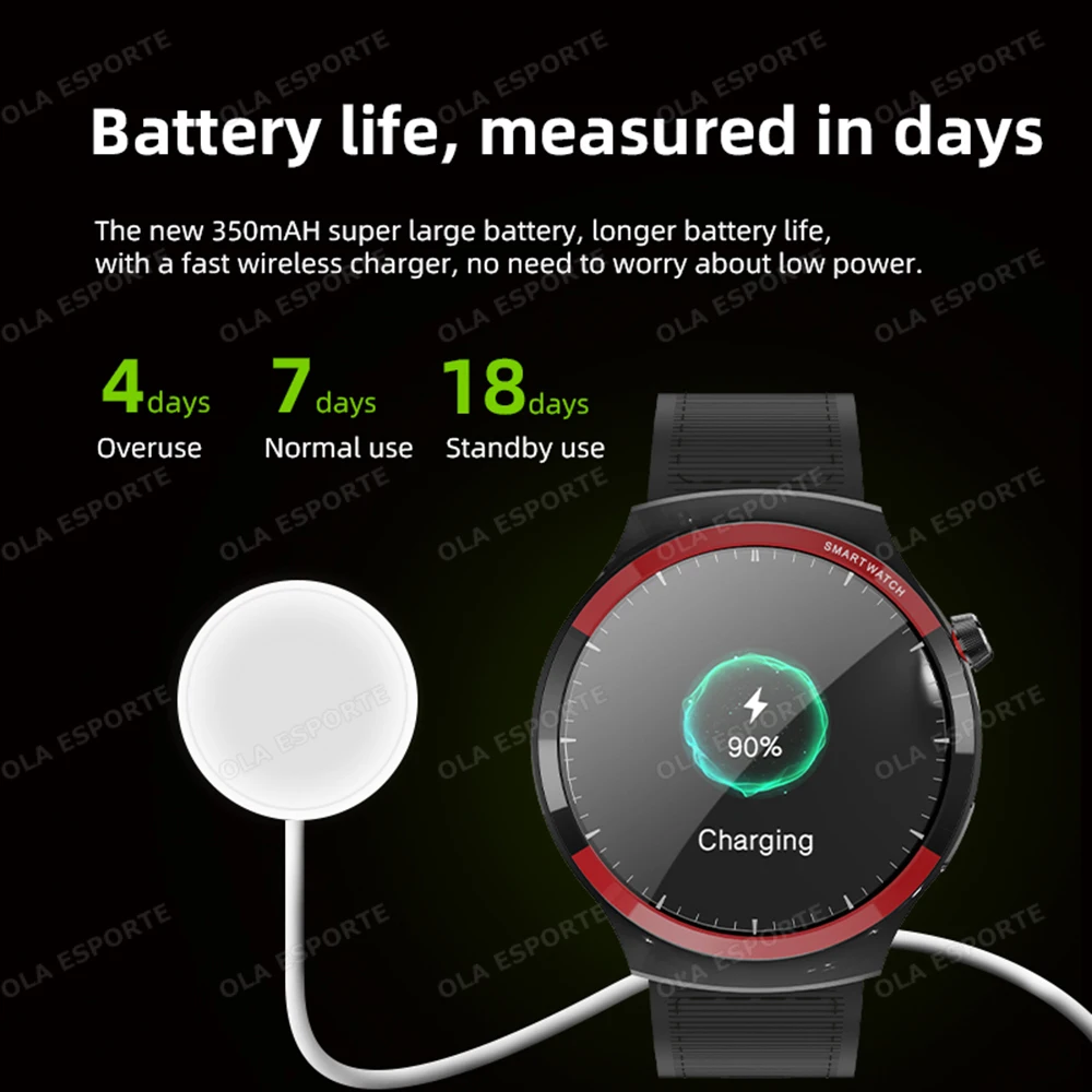 Reloj inteligente Watch4 PRO NFC, pantalla HD AMOLED, llamada Bluetooth, relojes deportivos impermeables, Monitor de ritmo cardíaco y sueño, reloj inteligente