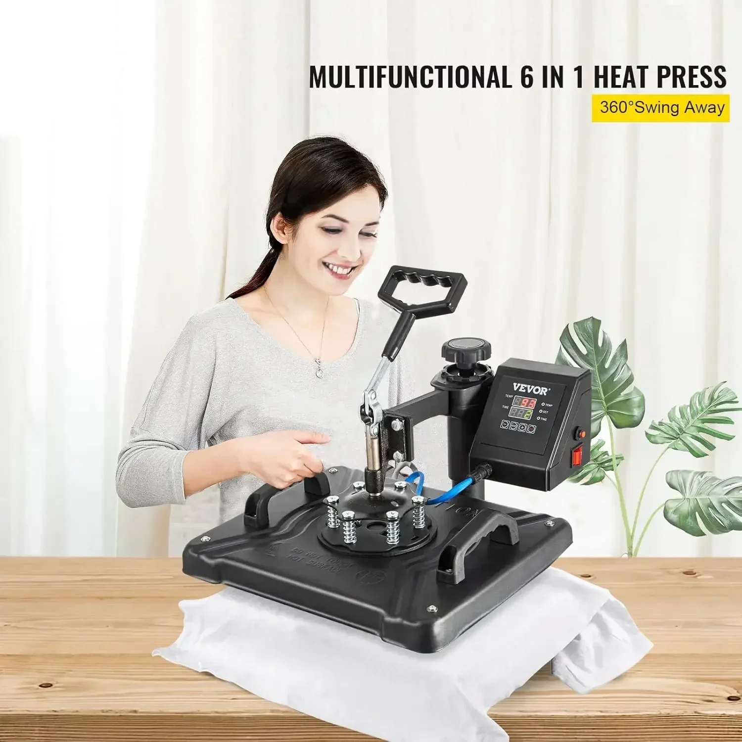 

[Цена со скидкой, горячая распродажа! ]eat Press Machine — 6 в 1, нагрев 15x12 дюймов, машина для футболок с цифровым управлением, 360 ° Свинг Away Heat T