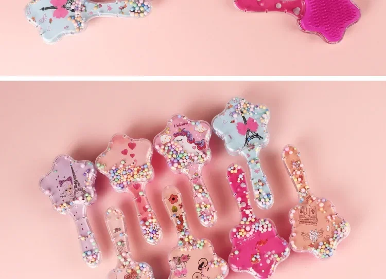 Star Magic Combs Antistatische Massage-Einhorn-Haarbürsten, Tangle Detangle Duschmassage-Haarbürste, speziell für Echthaar-Perücken – Detail 11