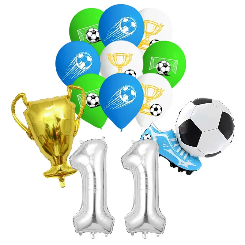 Geburtstags-Fußball-Dekoration Fußball-Themen-Tischgeschirr Tasse Teller Tischdecke Hintergrund für Kinder Tortendekoration Banner Party-Zubehör – Detail 38