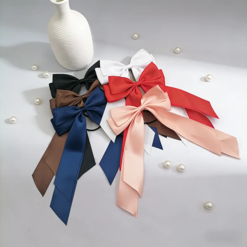 

Women's Satin Bow Hair Ties Long Ribbon Streamers Multicolor Elastic Hair Bands for Women Girls Fashion Hair Accessories Gift