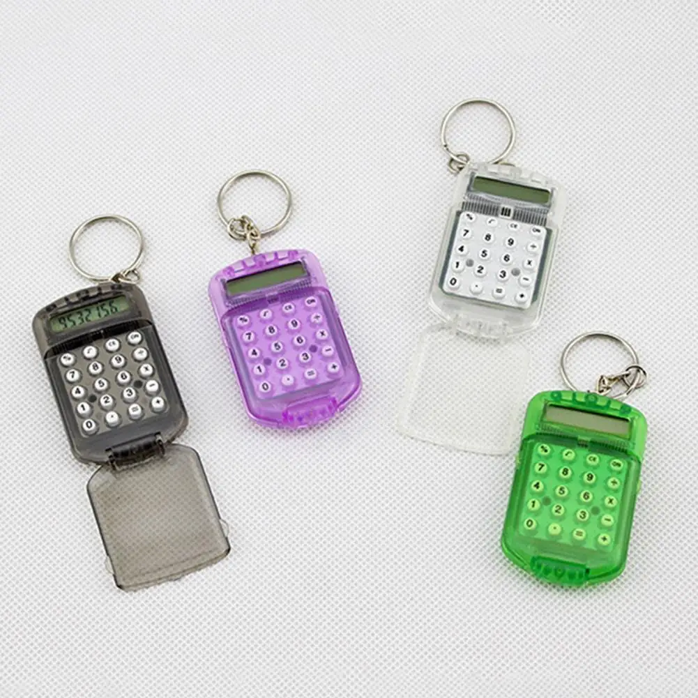 Key Chain Calculator Electronic Mini Calculator Bag Charm Keychain Comfortable Auxiliary Pocket Calculator for Office