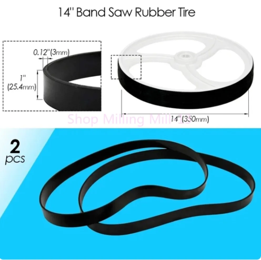 2PC Bandsaw Rubber Tire Band Woodworking Spare Parts for 8\