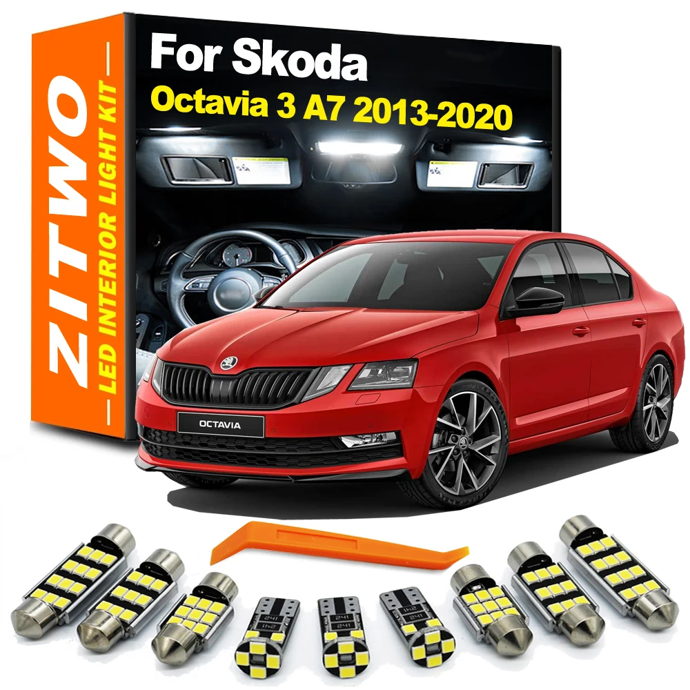 

ZITWO 13 шт. комплект светодиодных ламп внутреннего освещения Canbus для 2013 2014 2015 2016 2017 2018 2019 2020 Skoda Octavia 3 MK3 Sedan Combi A7 5E